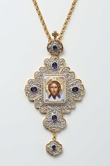 Крест наперсный филигрань №0001 финифть /золочение,серебрение/