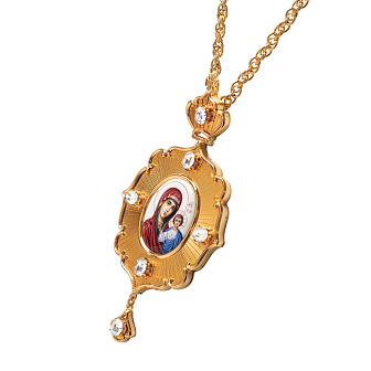 Панагия №162 гильяш / золочение / Казанская БМ