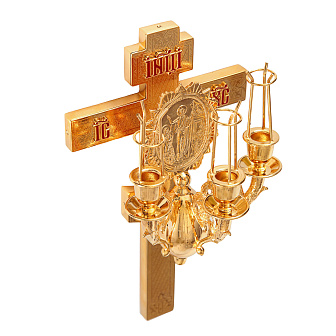 Трехсвечник пасхальный на кресте золочение
