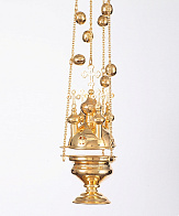 Кадило архиерейское пятиглавое №2 золочение