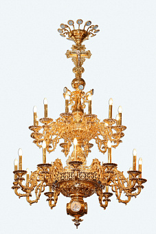 Паникадило 2 яруса 24 свечи комбинированное Паникадило 2 яруса 24 свечи комбинированное