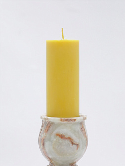 Свеча формовая пеньковая (10см, D35, 5ч), ЖЕЛТАЯ