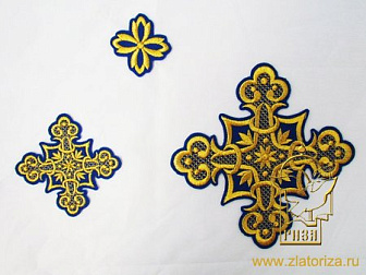 Набор крестов, иерейский, ЯГОДКА, синий с золотом, 14 шт, арт. 22496