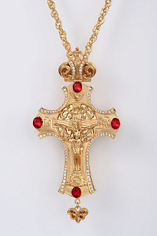 Крест наперсный № 145 литьевое распятие /золочение/