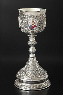 Потир 1.0л 4-финифти, чеканка с пророками серебро