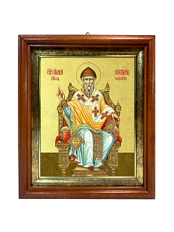 Икона "Спиридон Тримифунтский", свт., чудотв., с золочением поталью, 09С13-УЛ