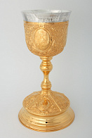 Потир 1.0л гальванопластика №15 / золочение / серебряный стакан (УИН)