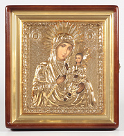 Икона Пресвятой Богородицы ИВЕРСКАЯ (КИОТ, ЗОЛОЧЕНИЕ)
