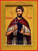 Икона Трофим апостол с золочением