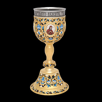 Потир 2.0л 4-финифти, филигрань, эмаль "№2" / золочение / нержавеющий стакан