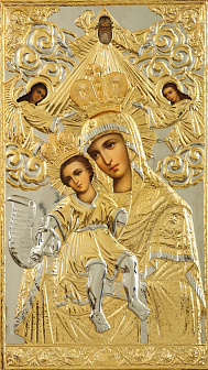 Икона живописная Божией Матери «Достойно есть» 65х110, масло, риза №200, золочение