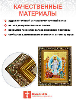 Икона "Воскресения Христова" с золочением поталью, 05В5-УЛ