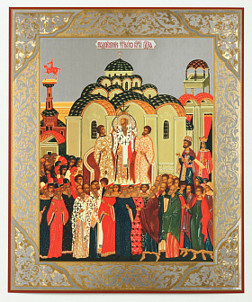 Икона на деревянном планшете 30х40 двойное тиснение, ДСП, ПВХ, Праздники (к-т 13 шт) Праздники