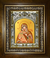 Икона Владимирская икона Божией Матери, в деревяном киоте