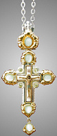 Наперсный крест в серебрении с позолотой
