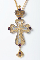 Крест наперсный № 49 литьевое распятие /золочение,серебрение/