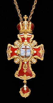 Крест наперсный №23 эмаль / золочение