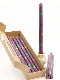 Свечи праздничные №4 (уп 10шт), ФИОЛЕТОВЫЕ (Радужная лоза)