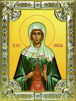 Икона освященная "Фивея, Вивея Едесская", 18x24 см, со стразами