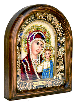 Икона Пресвятой Богородицы Казанская из натуральных камней