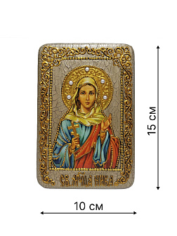 Настольная икона ''Святая мученица Ника Коринфская'' на мореном дубе