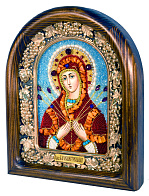 Икона ''Пресвятая Богородица Семистрельная'' из бисера ручной работы