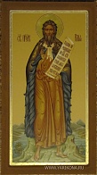 Икона "Илья Пророк", липовая доска, дубовые шпонки, левкас, сусальное золото, темпера, подарочная упаковка