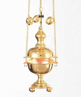 Кадило круглое малое золочение с позвонцами