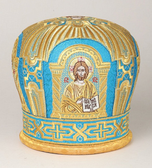 Митра №016 глазет вышивка а/м вышитые иконы  в футляре