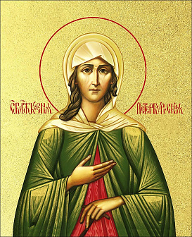 Икона "Ксения Петербуржская", св. блаж., с золочением поталью, 10027-УЛ