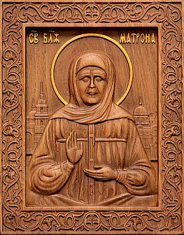 Икона резная Матрона