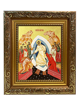 Икона "Воскресения Христова" с золочением поталью, 05В6-УЛ