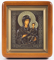 Икона Пресвятой Богородицы СМОЛЕНСКАЯ ''Одигидрия'' (КИОТ, РИЗА, ПАТИНИРОВАНИЕ)