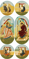 Икона храмовая 20х40 МДФ овальные (комплект 6 шт.) Царские врата иконописные №3