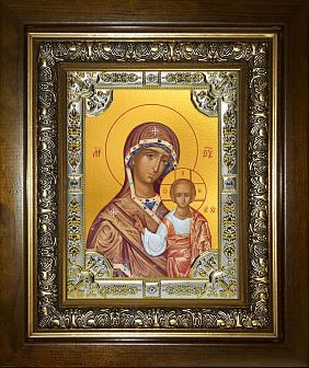 Икона Казанская Божия Матерь в деревянном киоте