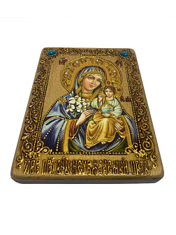 Икона Пресвятой Богородицы НЕУВЯДАЕМЫЙ ЦВЕТ (ПОДАРОЧНАЯ, РУЧНАЯ РАБОТА)