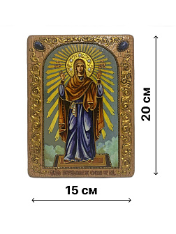 Настольная икона Божией Матери «Нерушимая Стена» на мореном дубе