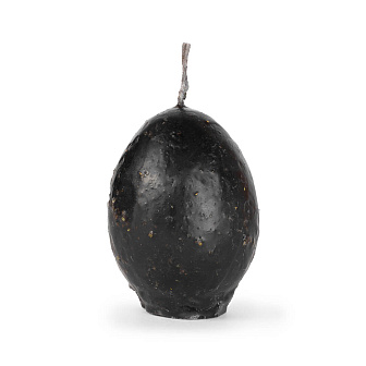 Свеча формовая Яйцо (с травами), ЧЕРНАЯ