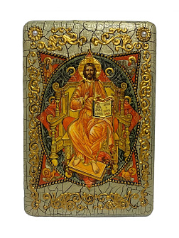 Икона ''Спас в силах'' ручной работы из дуба в футляре