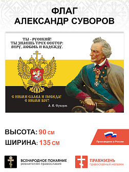 Набор флагов Александр Суворов: Мы русские сетка 3 шт.