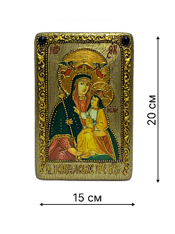 Настольная икона Божией Матери «Белыничская» на мореном дубе Настольная икона Божией Матери «Белыничская» на мореном дубе