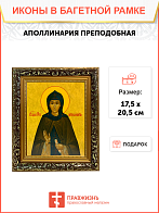 Икона Аполлинария Преподобная на холсте в киоте 031 Икона Аполлинария Преподобная на холсте в киоте 031