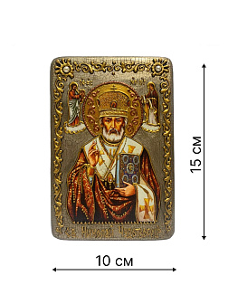 Настольная икона ''Святитель Николай, архиепископ Мир Ликийский (Мирликийский), чудотворец'' на море