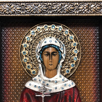 Икона Святой мученицы Наталии, резная из дерева