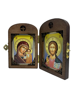 Складень ДЕРЕВЯННЫЙ 7x10 деревянный АРКА со вставкой металл№2