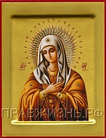 Икона Богородица Умиление с золочением