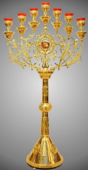 Семисвечник запрестольный №4 золочение Семисвечник запрестольный №4 золочение