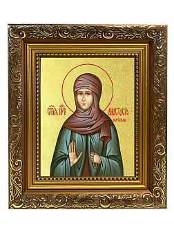 Икона "Анастасия Сербская", св. прп., с золочением поталью, 10А6-УЛ