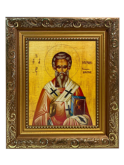 Икона Мирон Критский Святитель на холсте в киоте 175