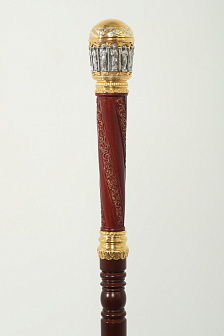 Посох №10 разборный 12-гальванопластических апостолов, резьба, гравировка / золочение / серебро (УИН)